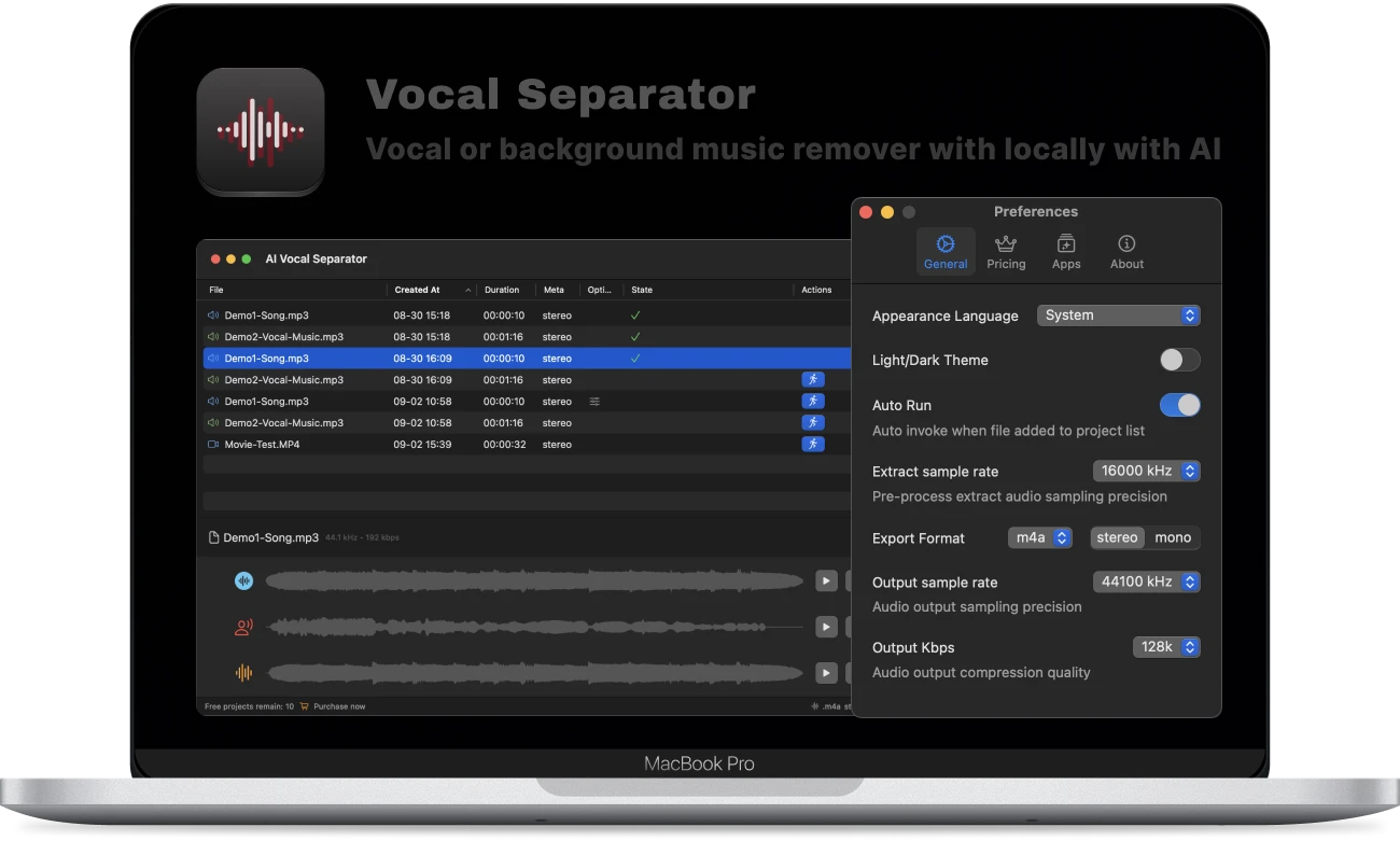 Vocal Separator ภาพหน้าจอ